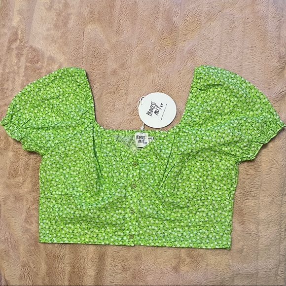 Princess Polly - Green Floral Laguna Top - US Size 12 - Picture 1 of 4